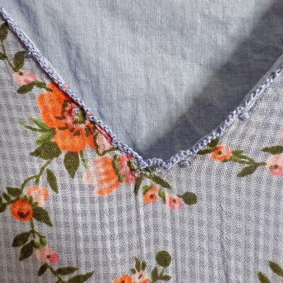 y2k Vintage April Cornell Purple Lilac and Orange Floral Maxi Dress Size S - Picture 6 of 9